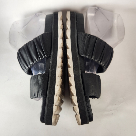 SOREL Women's Roaming Two Strap Sandal Size 8.5 Black Leather Slip On Shoe - Picture 11 of 11